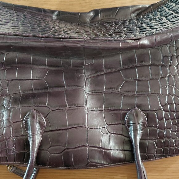 Michael Rome Designs Purple Genuine Leather Shoulder Bag Purse - Picture 5 of 6